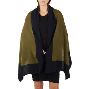 INVERNI DARK BLUE, OLIVE DRAB PALANKIN SCARF | WOMENS SIZE 203X99